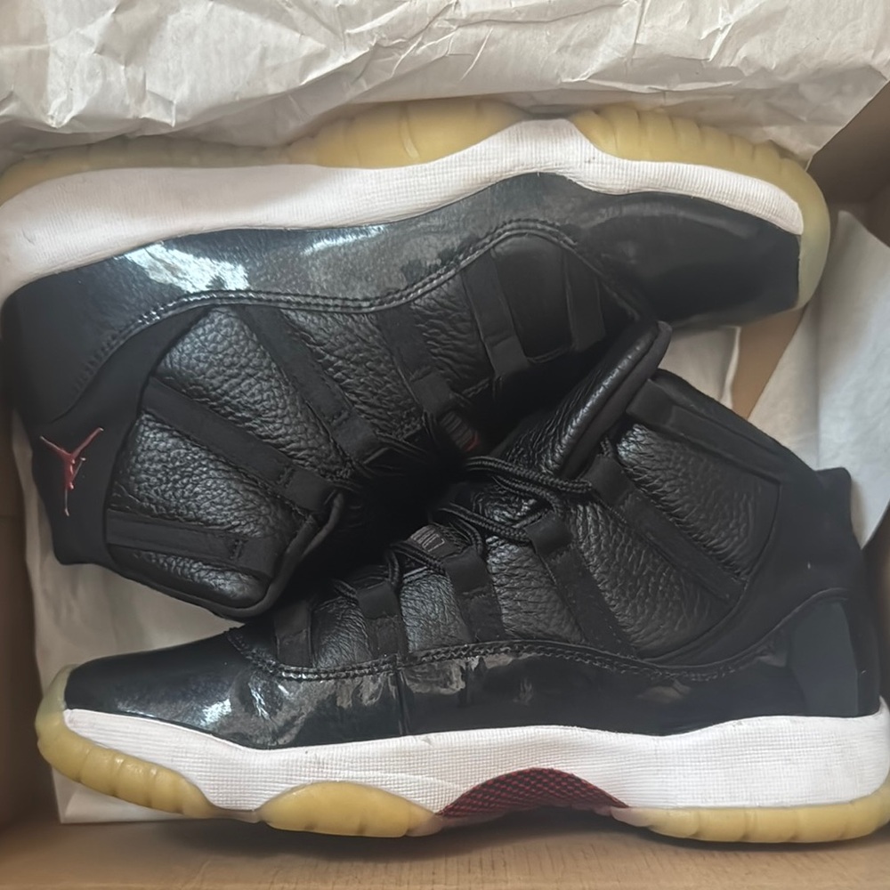 Jordan Black and White Sneakers with Patent Leather and Mesh